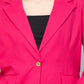 Pink Cotton Single Breasted Blazer: Casual Elegance Refined