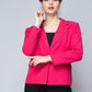 Pink Cotton Single Breasted Blazer: Casual Elegance Refined