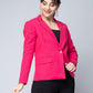 Pink Cotton Single Breasted Blazer: Casual Elegance Refined