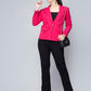 Pink Cotton Single Breasted Blazer: Casual Elegance Refined