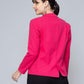 Pink Cotton Single Breasted Blazer: Casual Elegance Refined
