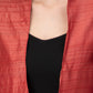 A close view of  Earthy RED Pure Tussar Blazer, formal blazer for women