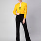 Vibrant Yellow Solid Cropped Blazer