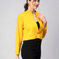 Vibrant Yellow Solid Cropped Blazer