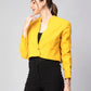 Vibrant Yellow Solid Cropped Blazer