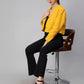 Vibrant Yellow Solid Cropped Blazer