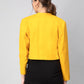 Vibrant Yellow Solid Cropped Blazer