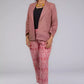 A zoomed out version Chevron Red Blazer In Pure Cotton, womens workwear standing against a grey background
