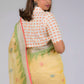 zoomed out version of view from back of Jamdani hand weaving saree, formal office wear for women