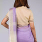 This is the view from back of Lilac Blush Linen Saree in White, formal office wear for women