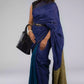 Hues of Space Blue and Cobalt Blue Linen Woven Saree  with Patli Pallu