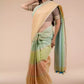 a woman looking sideways wearing formal workwear Casual Horizontal stripes Multicolor Cotton Saree
