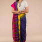 a woman looking sideways wearing formal workwear Blue and Pink & Yellow Pallu & Designs In Pure Cotton Saree