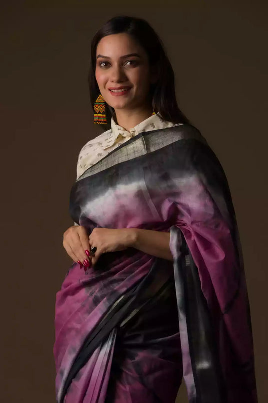 This is image of formal office wear saree which is in Shibori Cotton Viscose Saree