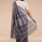 This is view from back of the grey check saree