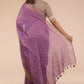 zoomed out version of view from back of Mauve Bloom Linen Saree in Dark Purple, formal office wear for women