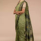 A pretty lady in Myrtle Linen Saree in Olive Green, a office wear for women