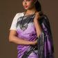 A beautiful lady in Purple Shibori In Cotton Viscose Saree, a office wear for women