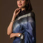 Aesthetically pleasing picture of a lady in Grey Shibori In Cotton Viscose Saree
