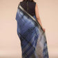 This is view from back of Grey Shibori In Cotton Viscose Saree, formal office wear for women