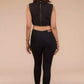 zoomed out version of view from back of  Black Cotton Tie sleeveless blouse In Pure Cotton, formal office wear for women