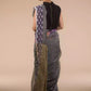 This is view from back of the grey formal office wear for women saree
